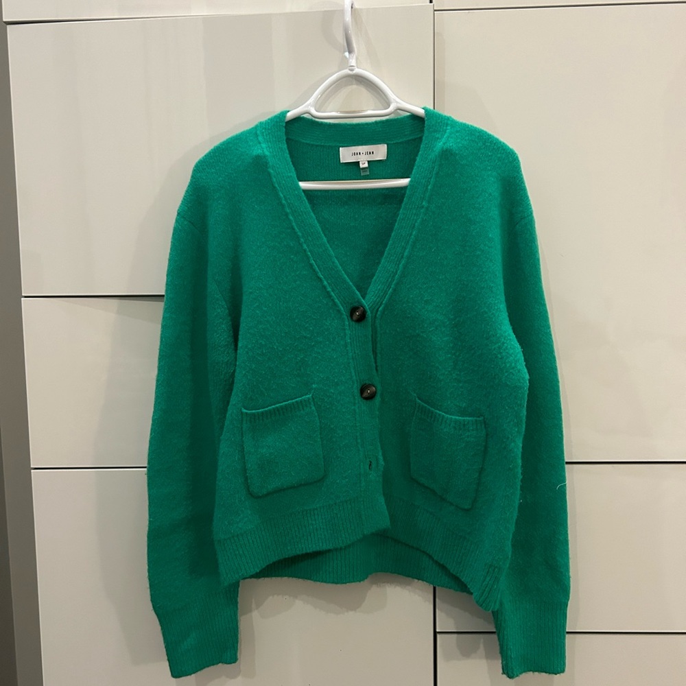 John + Jenn kelly green cardigan
